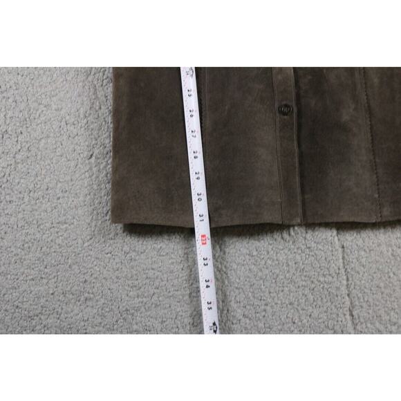 Worth Dress Suede Womens 2 Brown Suede Classic Button Front Overall - Picture 7 of 7